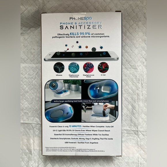 NEW PHONE SANITIZER SPA PHONE & ACCESSORY Cleaner TZUMI tis the germ season - Picture 2 of 4